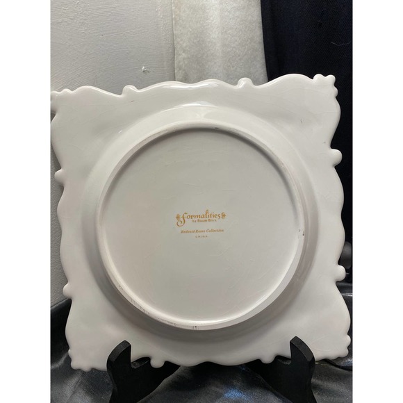 Set of Three Redoute Roses Collection Square Plates by Baum Bros. formalities - Picture 13 of 16